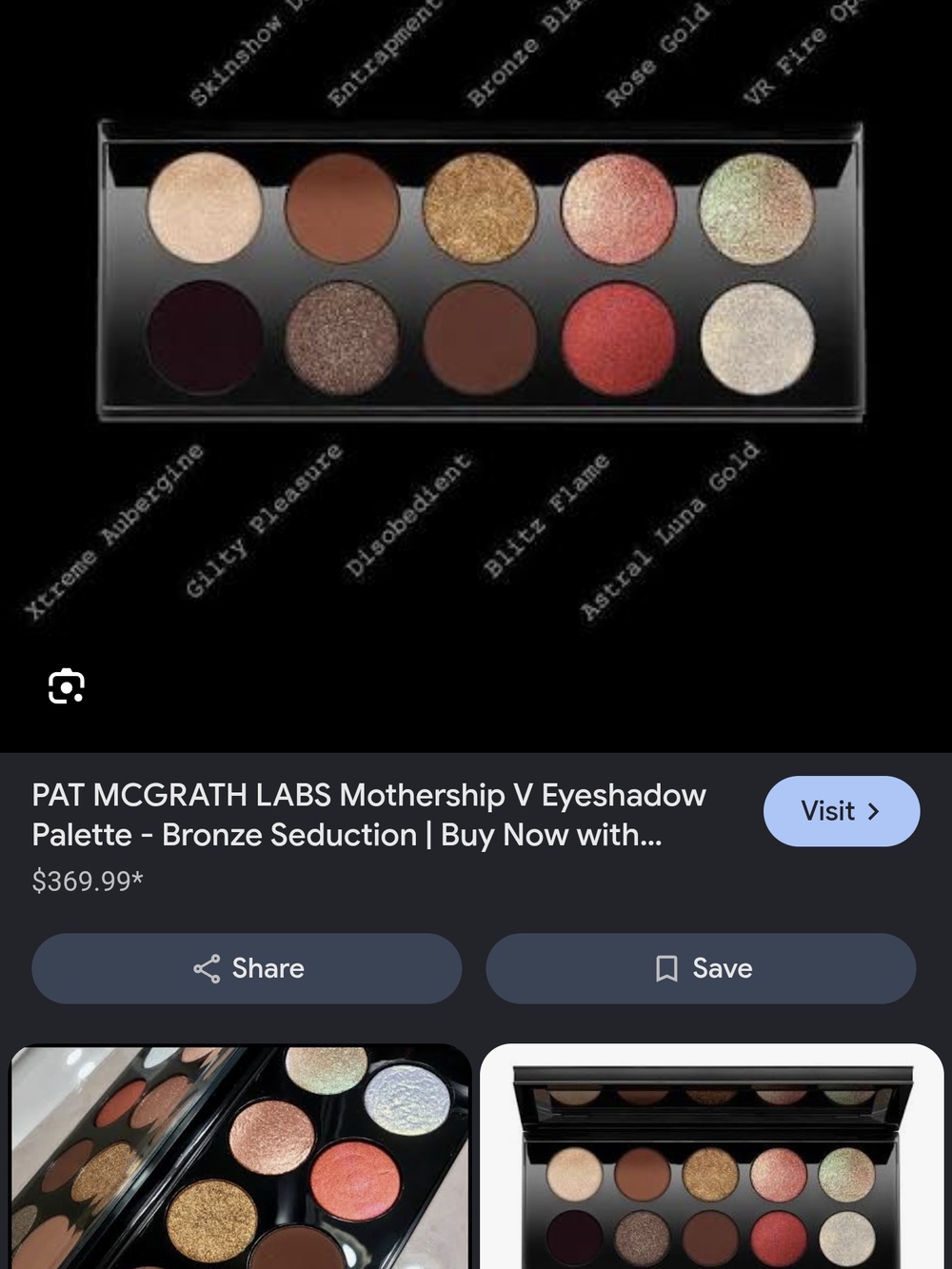 Pat McGrath Mothership V Bronze Seduction Eyeshadow Palette — Bronze & Red Tones